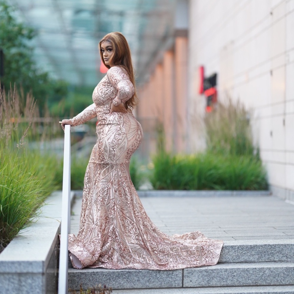 Rose Gold Designer Gown